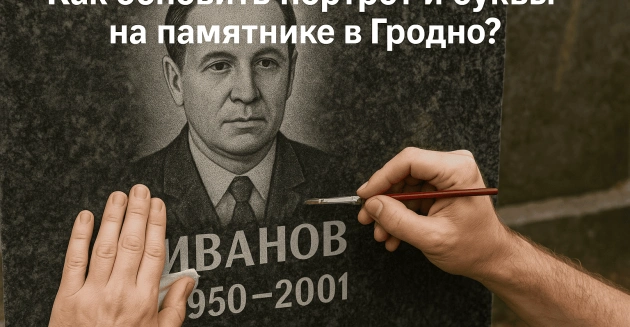 Как обновить портрет и буквы на памятнике в Гродно?
